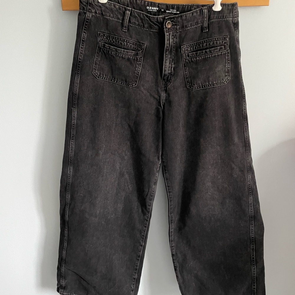 Old Navy Black wide leg Denim Jeans